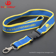 Polyester custom reflective lanyard with safety buckle